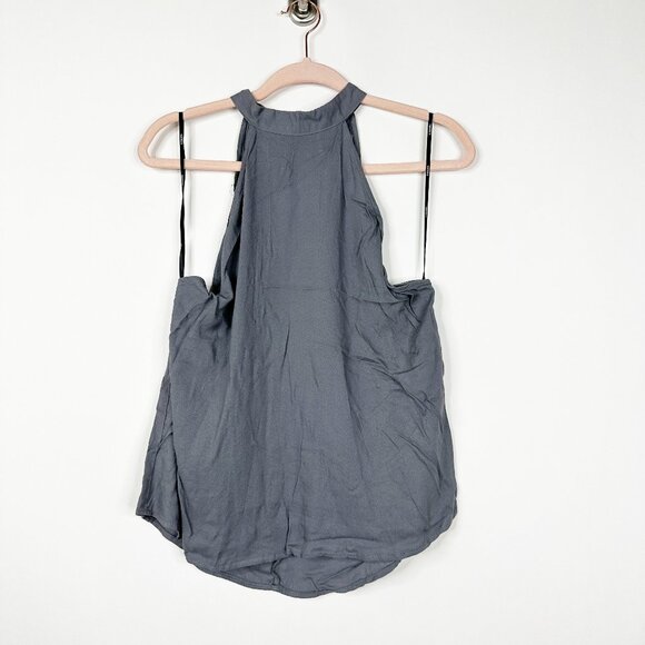 2/$24 NWT Forever 21 Woven Sleeveless Halter Top Gray Medium #A0606 TRB3 - Picture 3 of 7